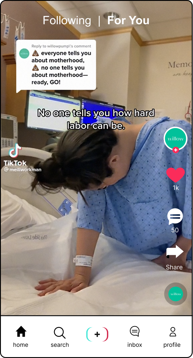 Influencer TikTok post for Willow