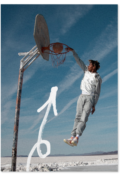 Poster of guy making a basketball dunk
