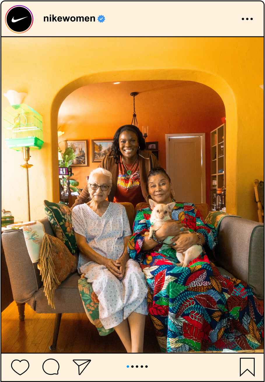 Social post for Nike Women of Nicky Nieves family