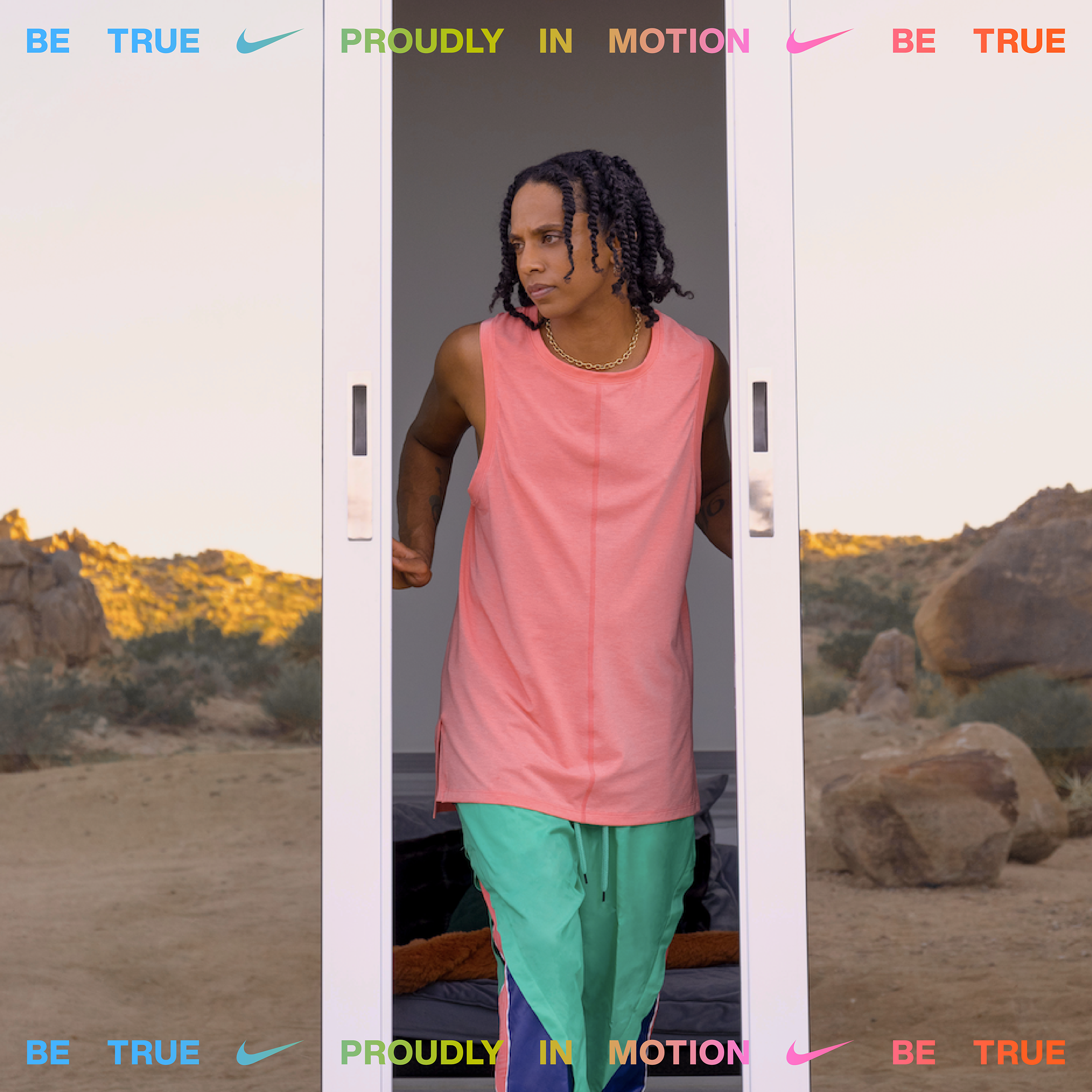 Janaya Khan looking out door