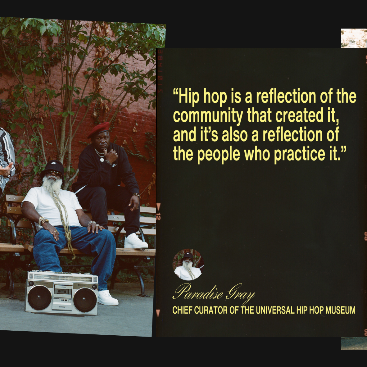 film strip of Paradise Grey quote