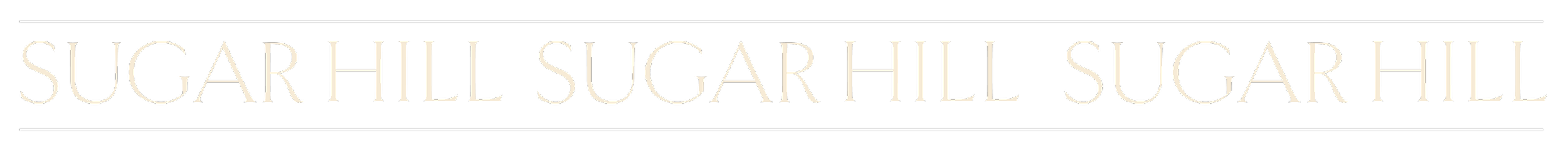 White text repeating in all caps that reads "Sugar Hill"