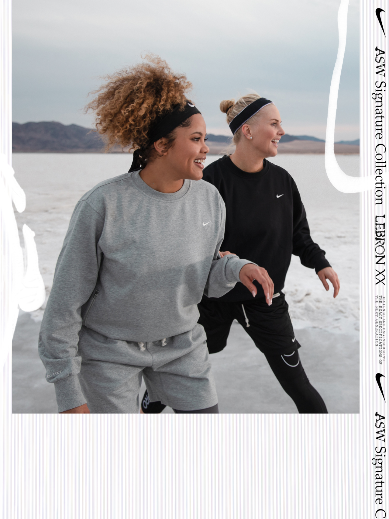 Two women looking to the right