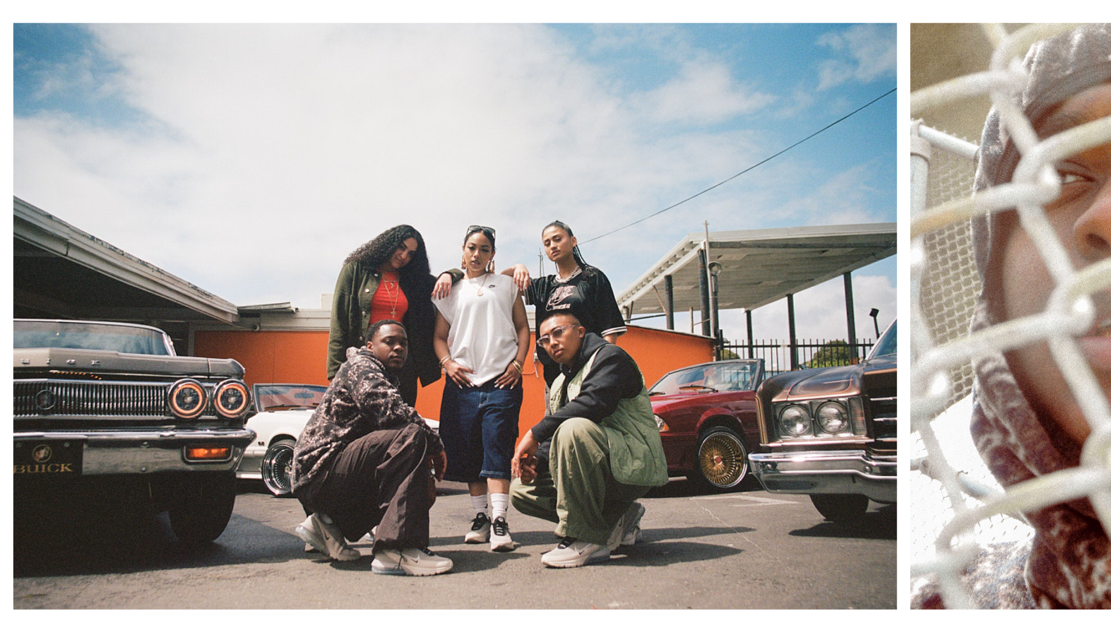 Group of people wearing Nike Air Max in car parking lot