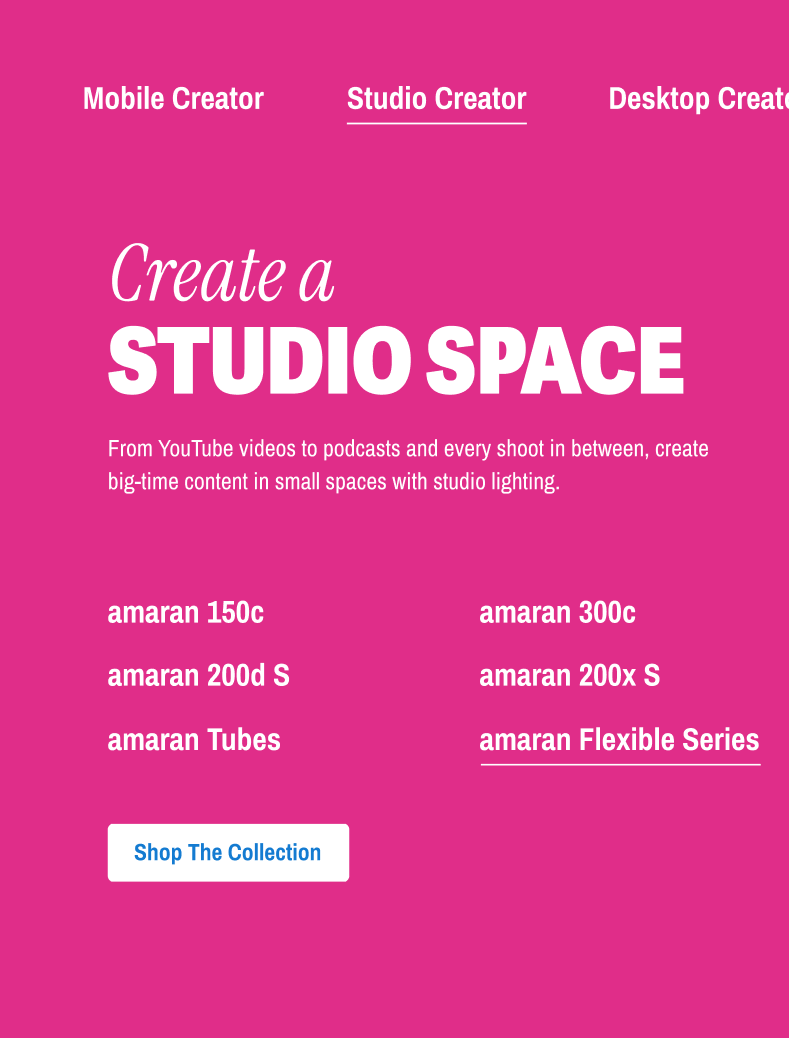 Studio creator carousel