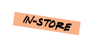Orange highlight with the words "in-store"