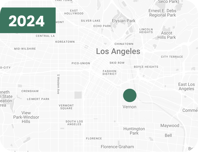 Map of Los Angeles with "2024" text on top