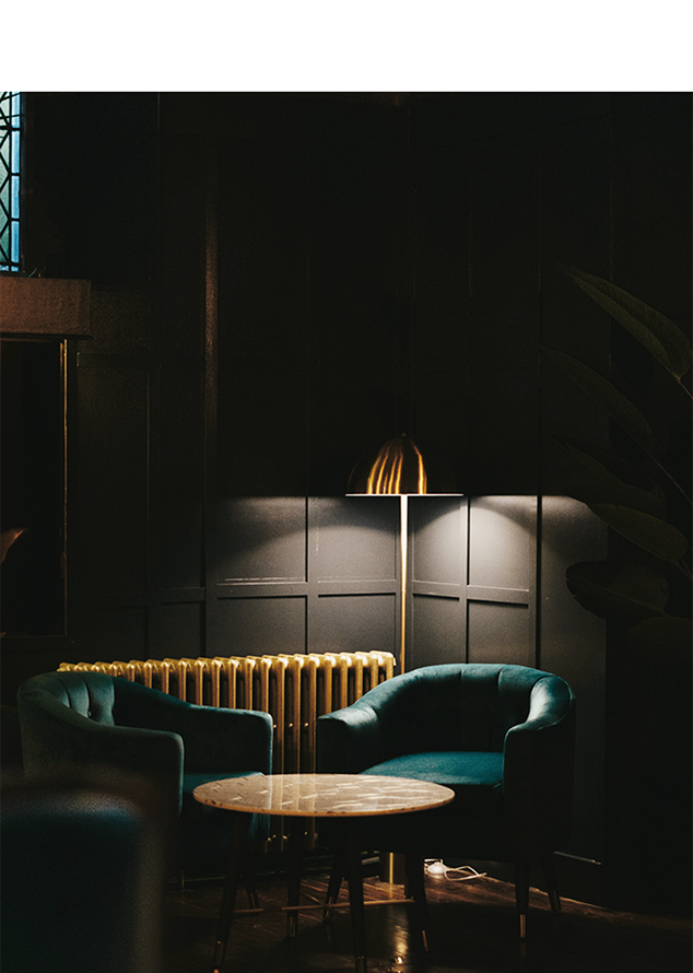 Sugar Hill lounge of two chairs with a small round table