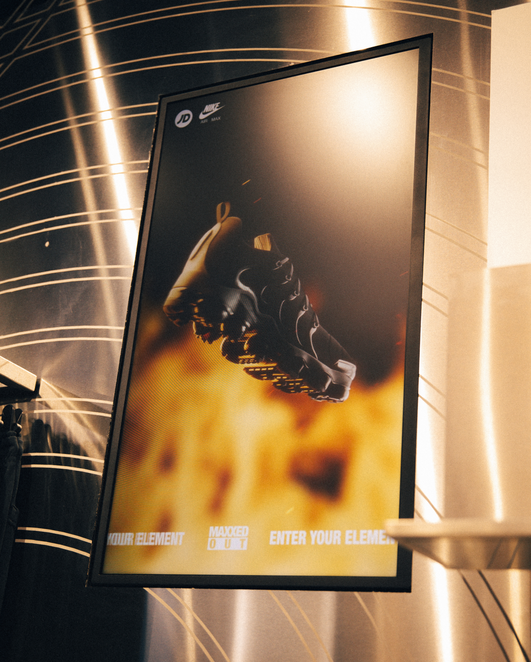 Nike shoe poster inside JD Sports