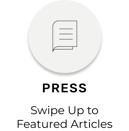White article icon with text underneath that reads "Press:swipe up to featured articles"