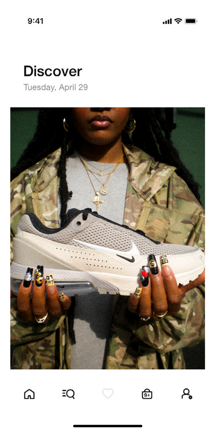 Mock-up of Nike app thread for Nike Air Max