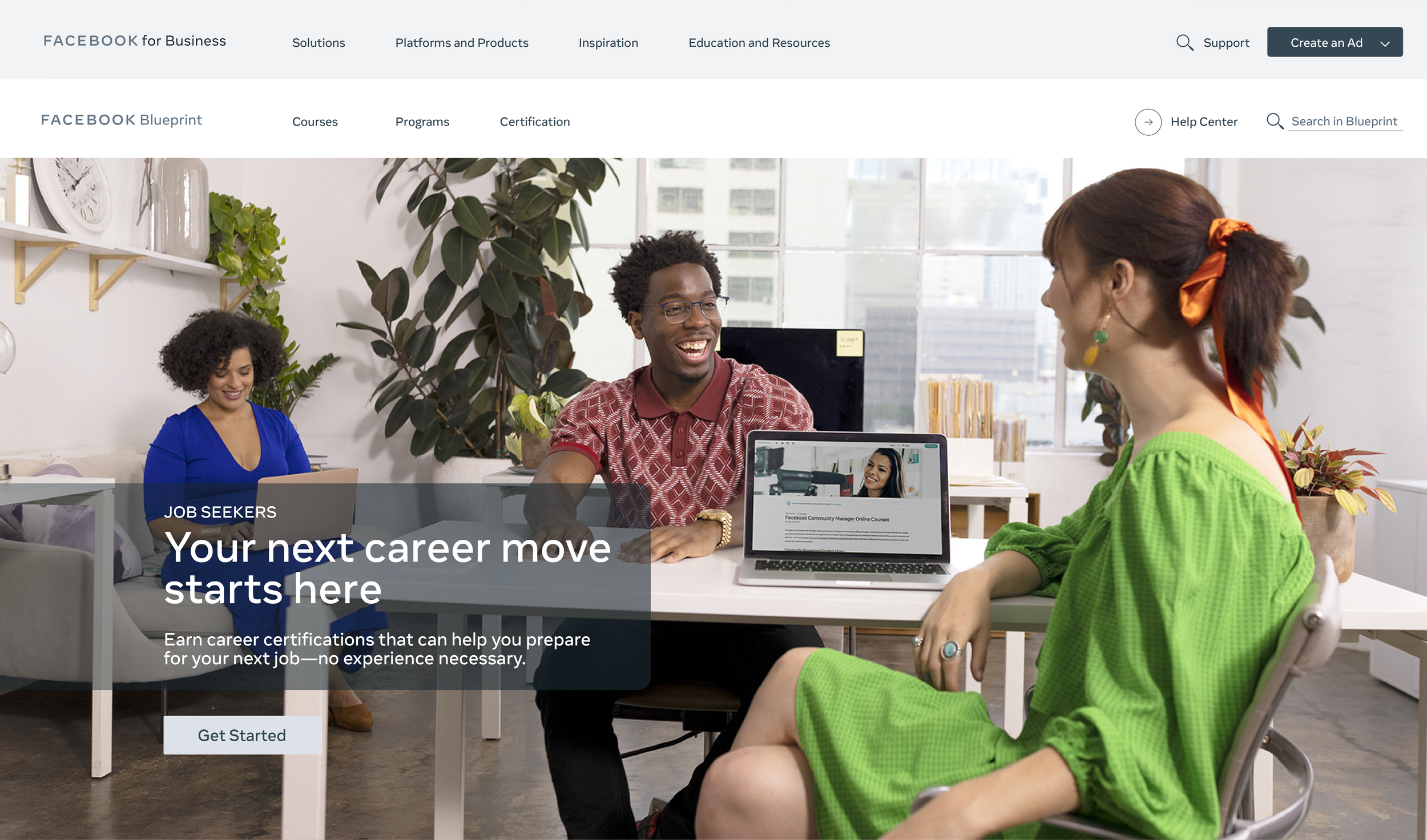 Mockup of desktop of a group of three people at desk