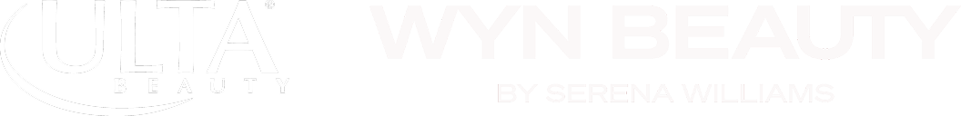 White logos of Ulta and Wyn Beauty