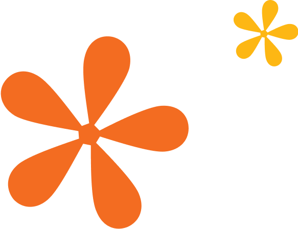 Orange and yellow graphic flowers