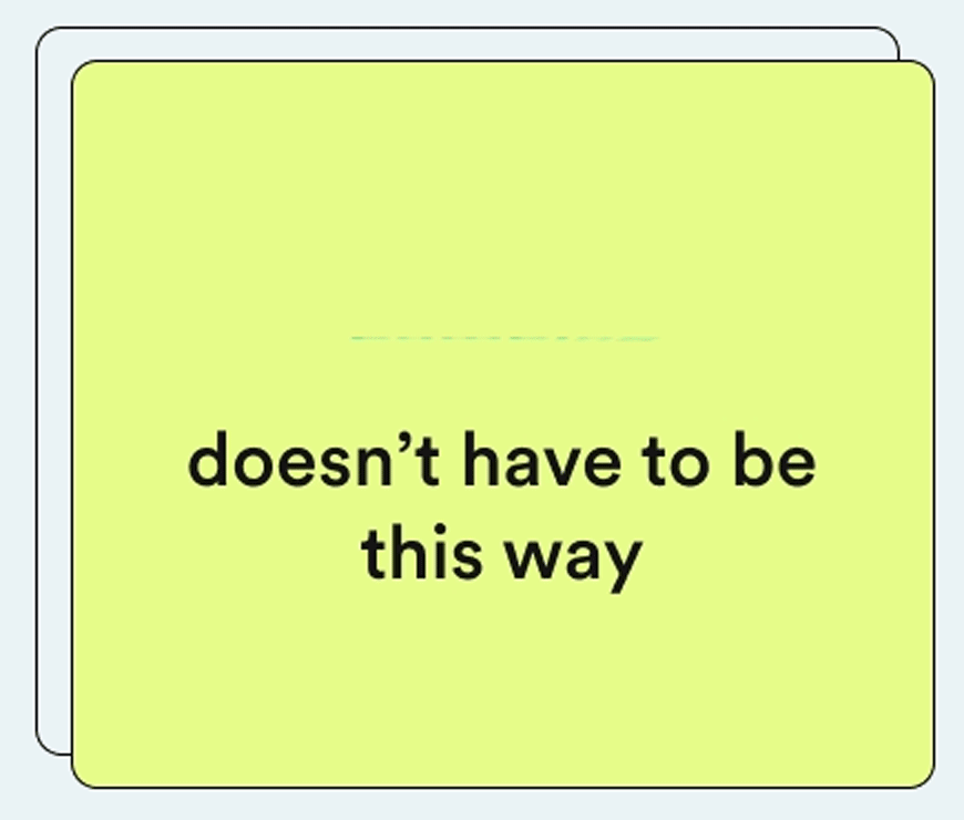 Green box of rotating text that says "pumping, motherhood, breastfeeding doesn't have to be this way"