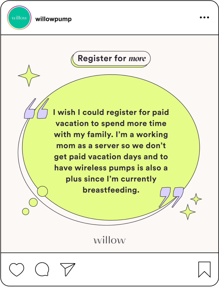 Instagram mockup for Willow breast pump