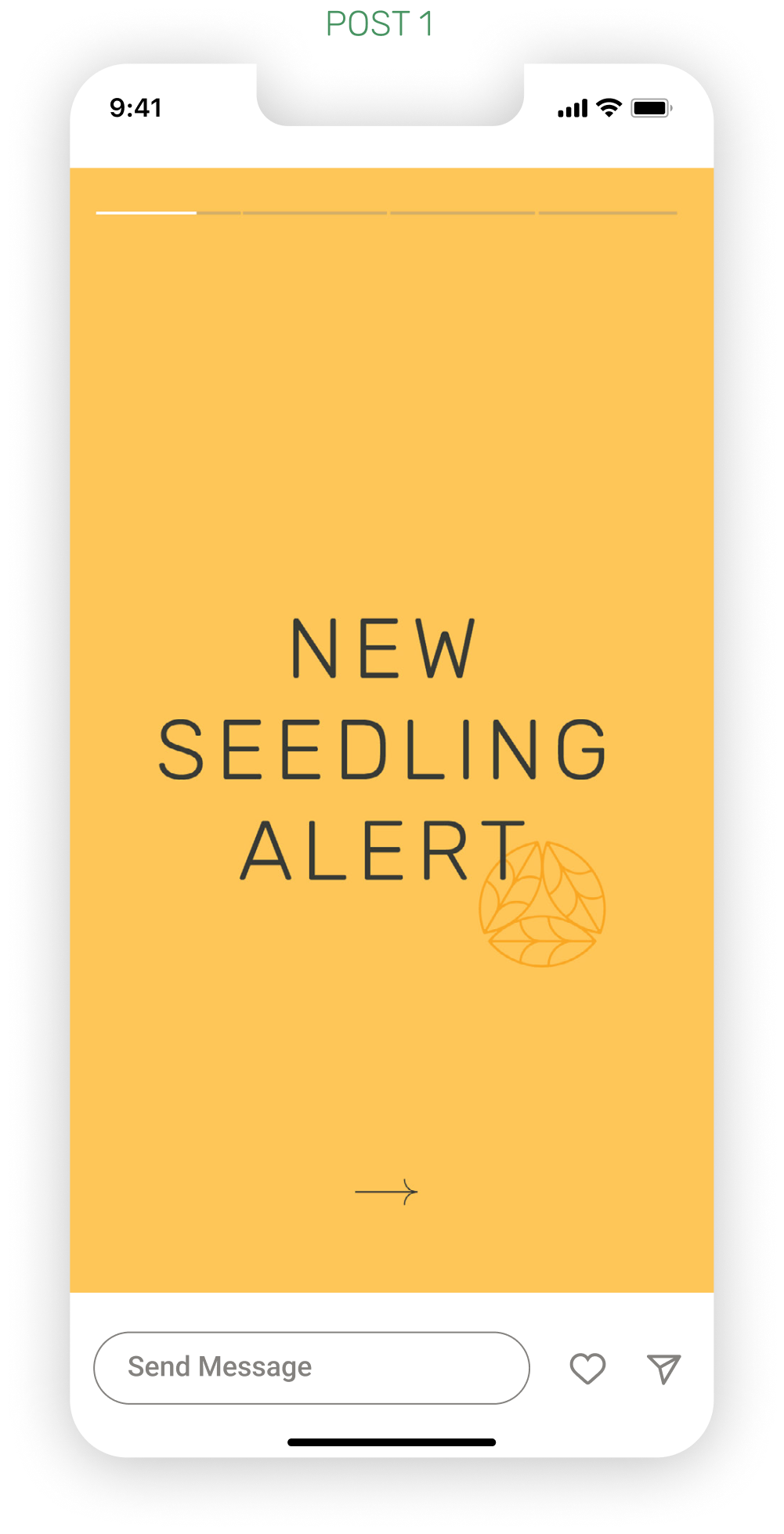 Story for Lettuce Grow that says "New Seedling Alert"