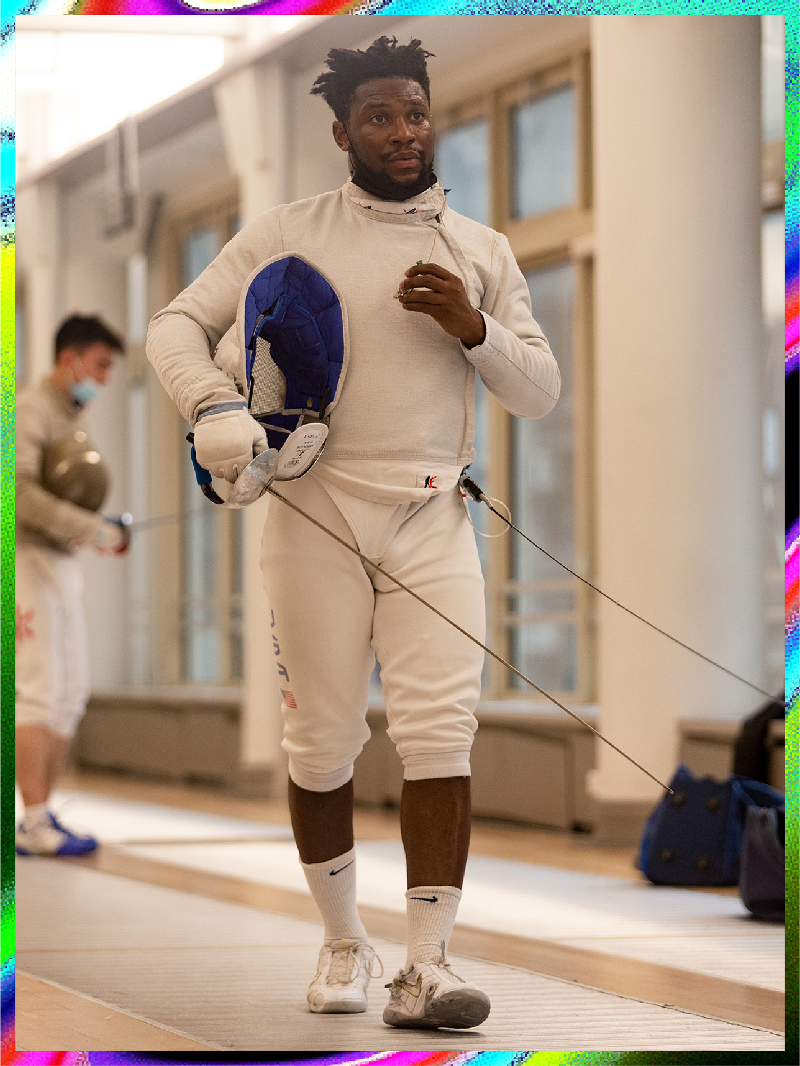 Daryl Homer in fencing suit