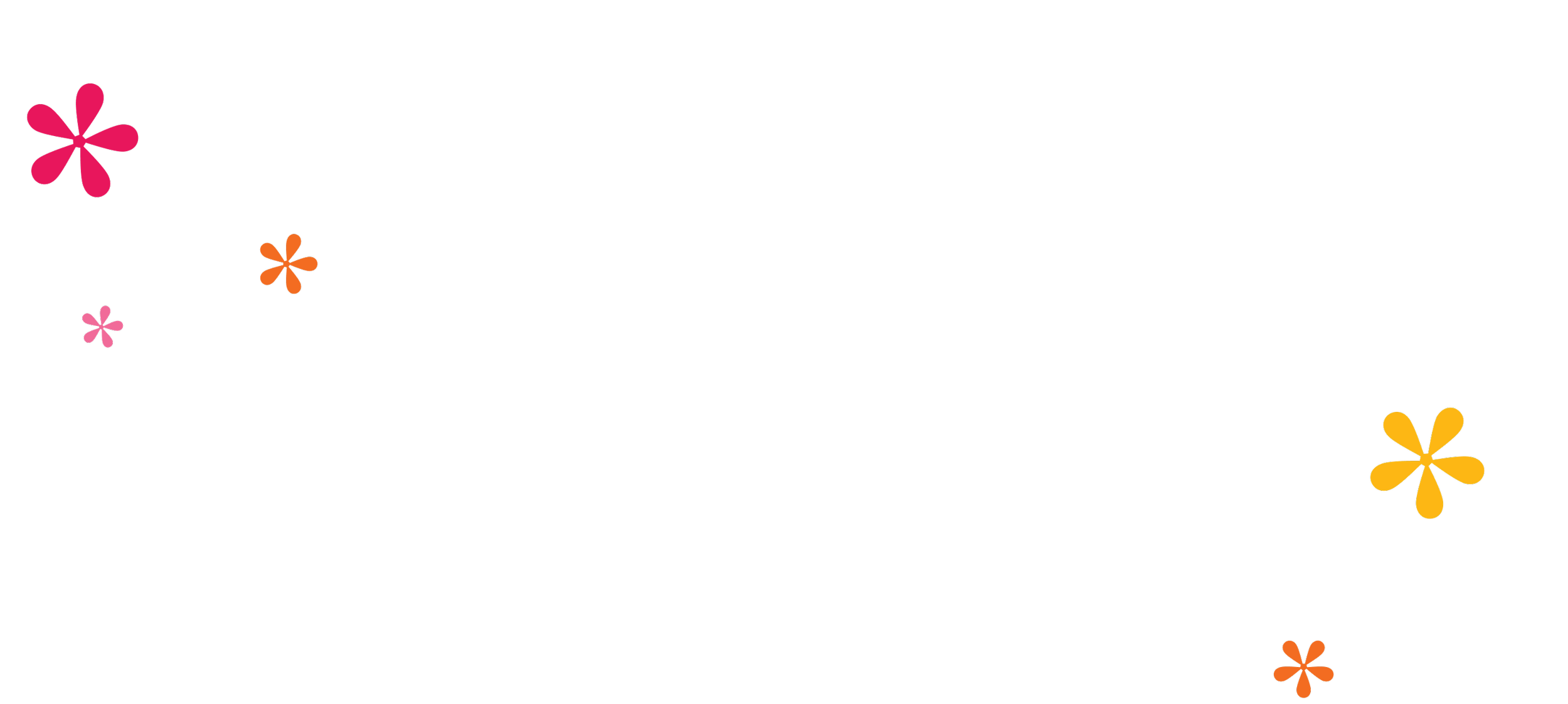 Pink, orange, and yellow flowers