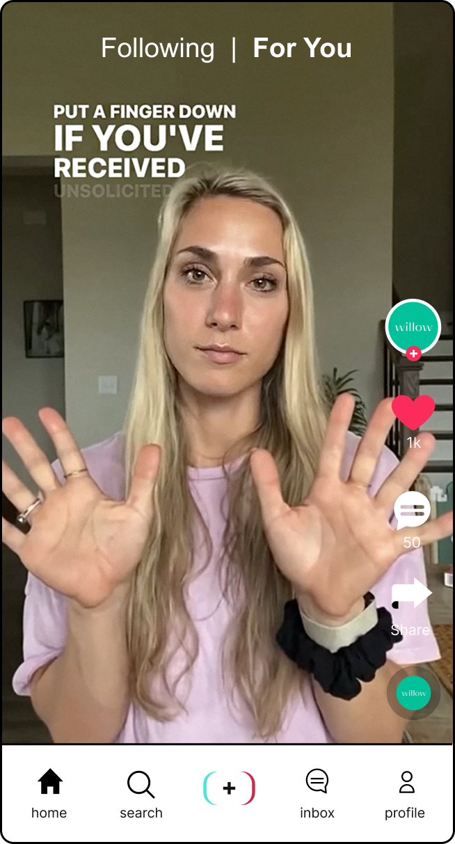 Influencer TikTok post for Willow