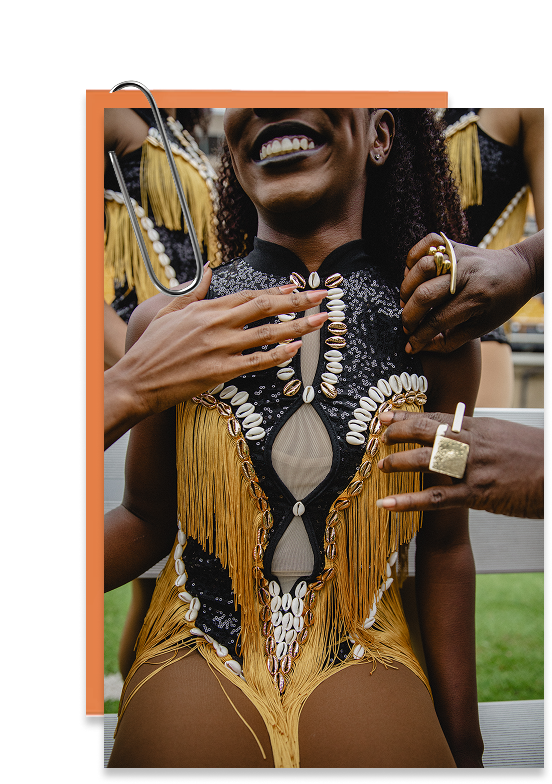 Close up of HBCU outfit