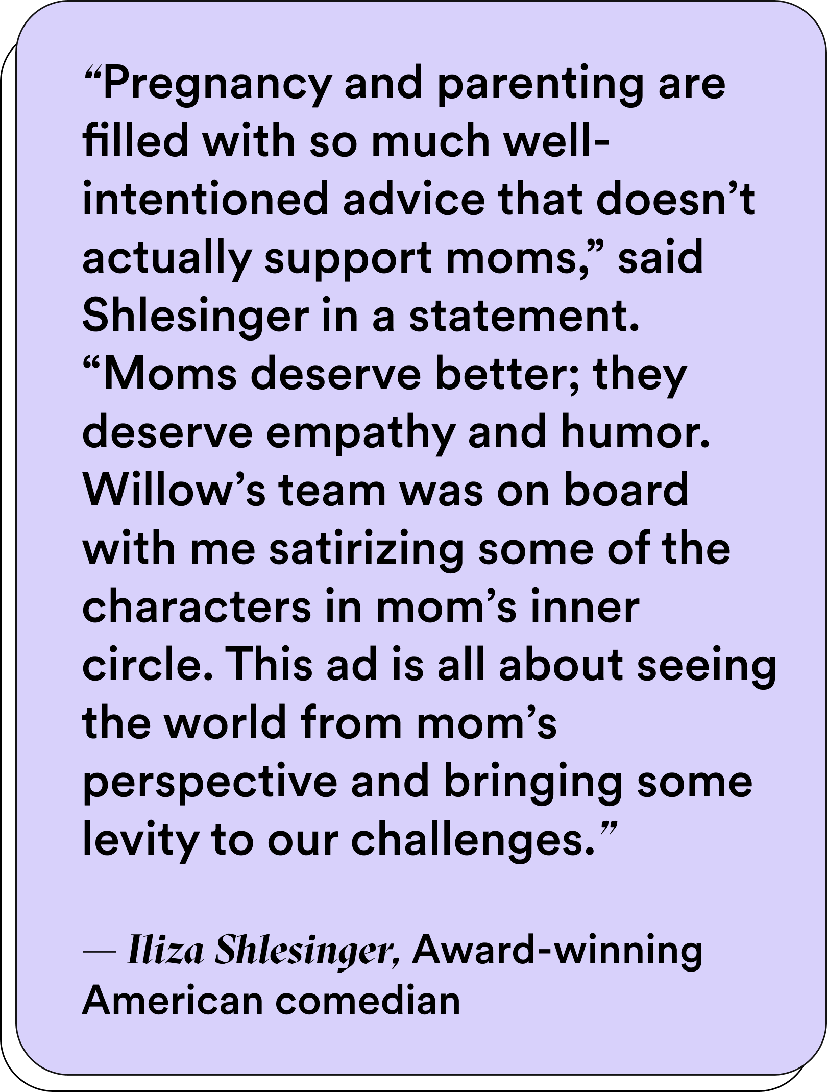 purple box of Iliza Shlesinger quote