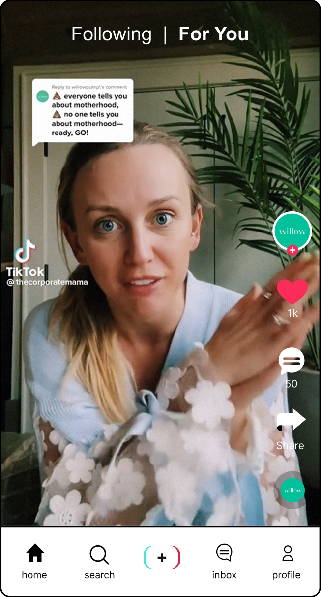 Influencer TikTok post for Willow