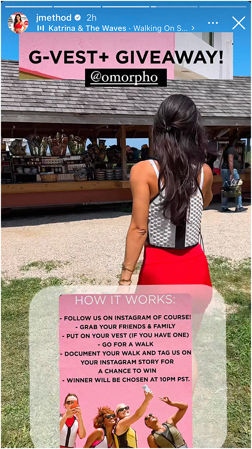 Jennifer Jacobs strong girl walk instagram story
