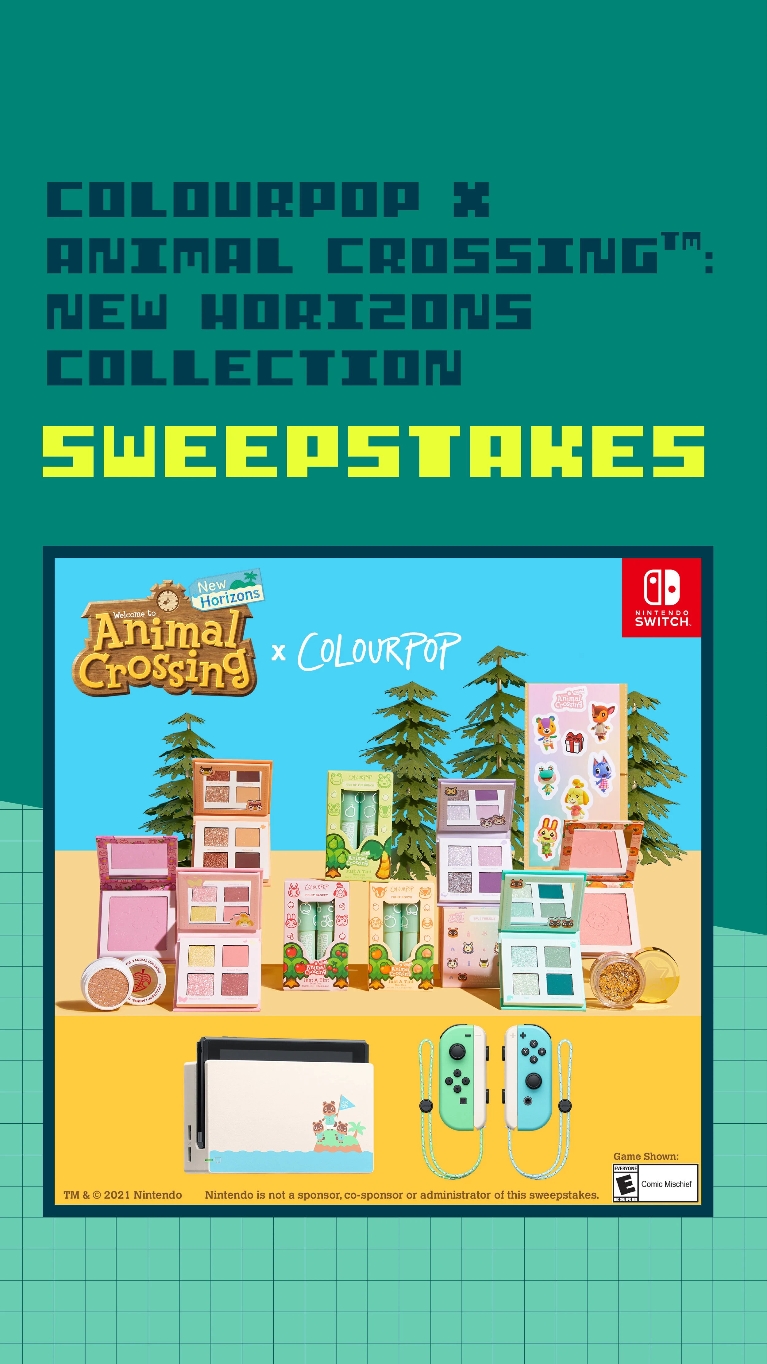 Instagram Story that reads "sweepstakes" for animal crossing