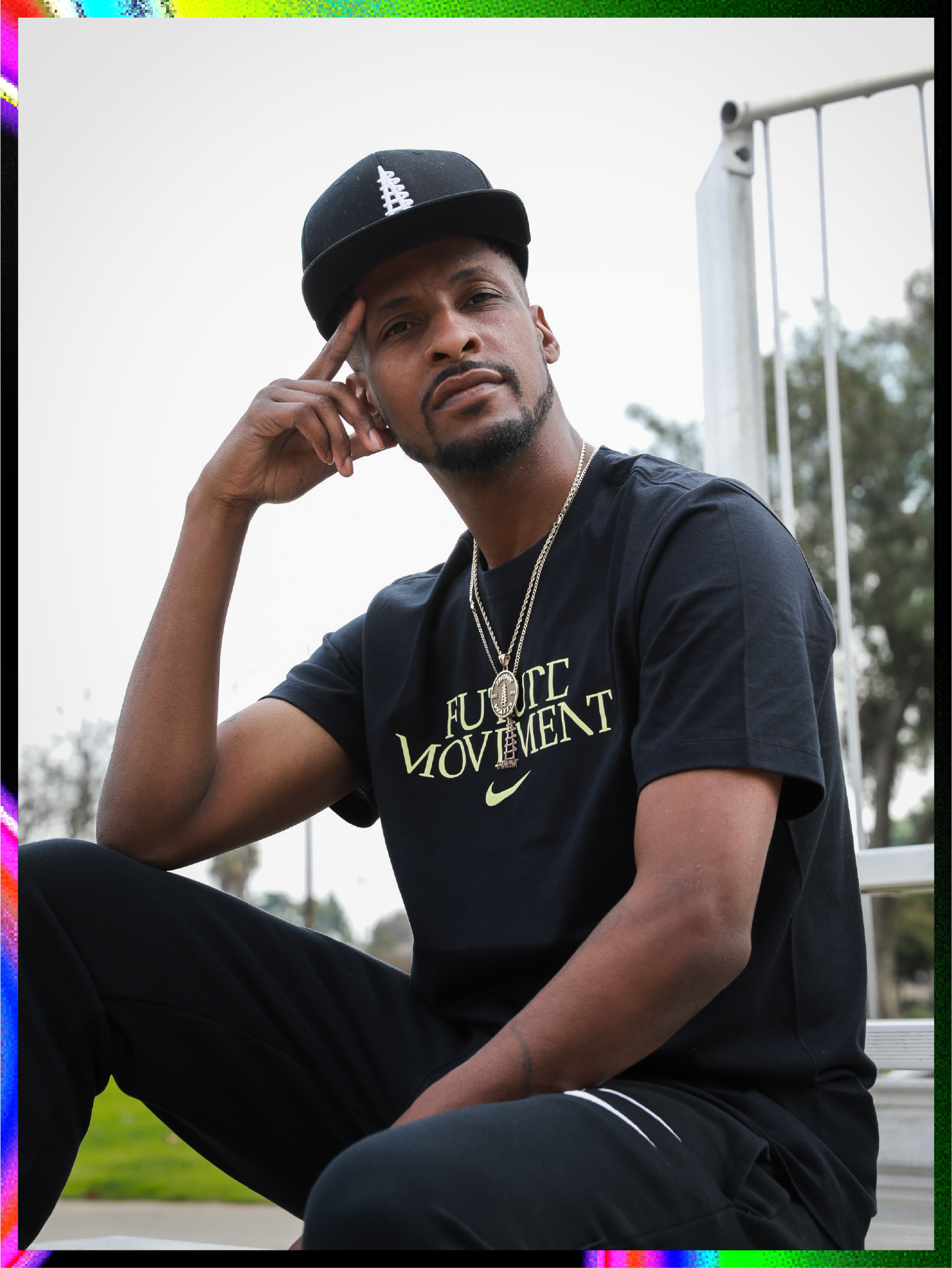 Brandon Salaam Bailey in Future Movement t-shirt