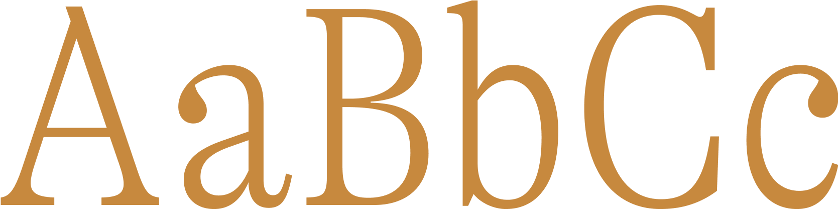 Yellow text that reads "AaBbCc"