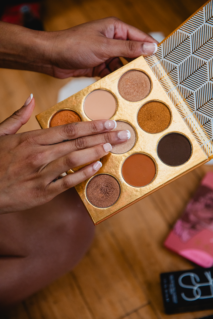 Closeup of eye shadow pallete