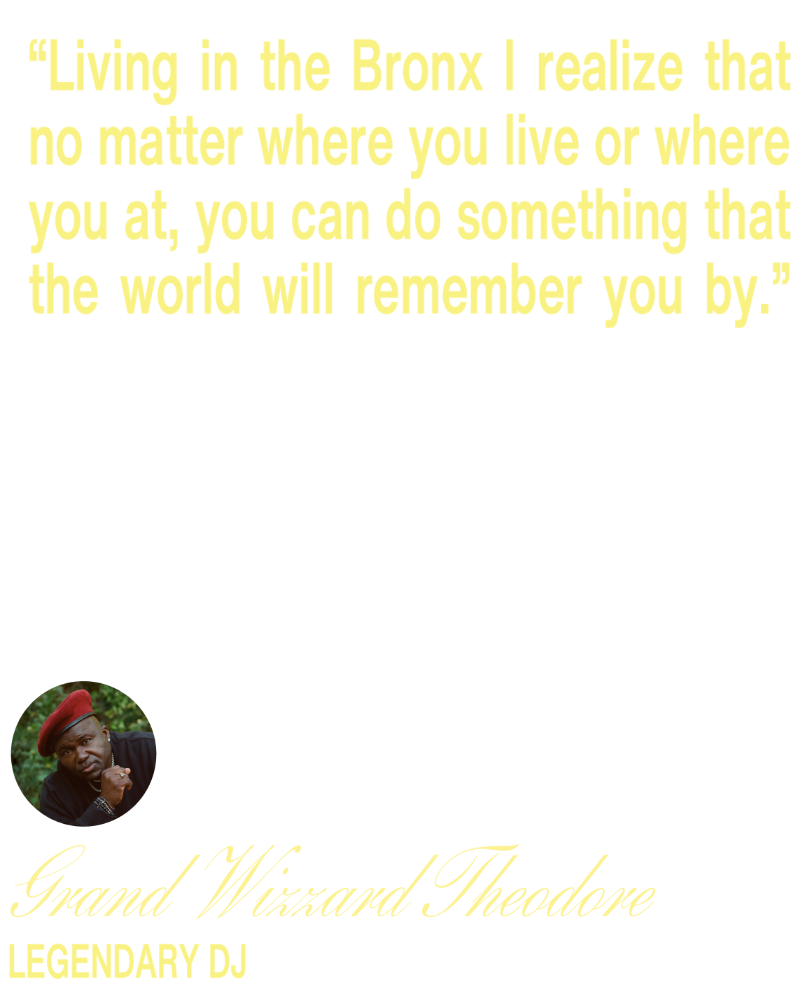 Yellow quote from the DJ Wizzard