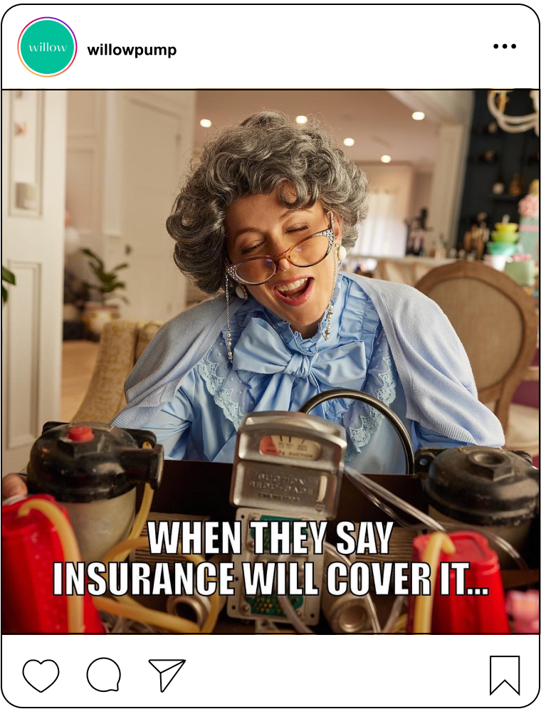 Instagram mockup for Willow breast pump