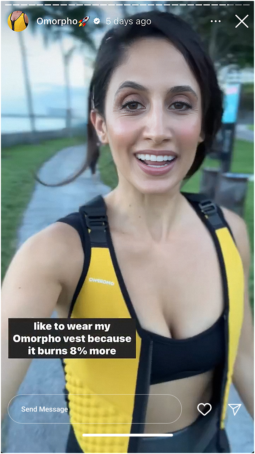 Strong girl talk instagram story from Omorpho