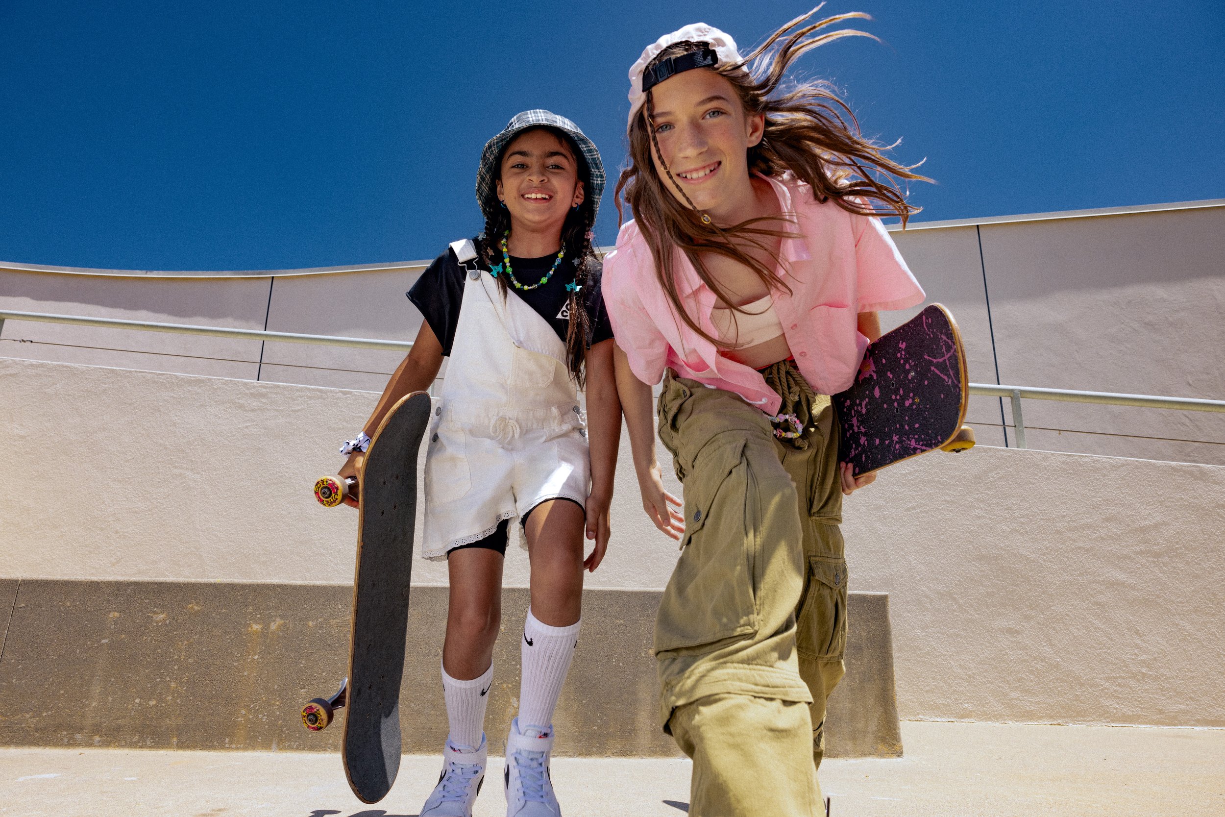 Leela Colaco and Briel in skate park