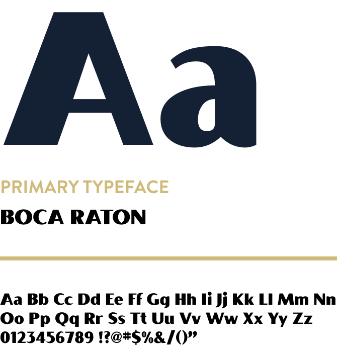 Primary typeface in Boca Raton