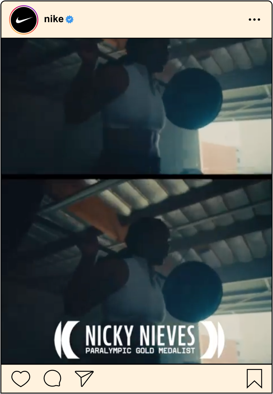 Instagram post from Nike for Nicky Nieves