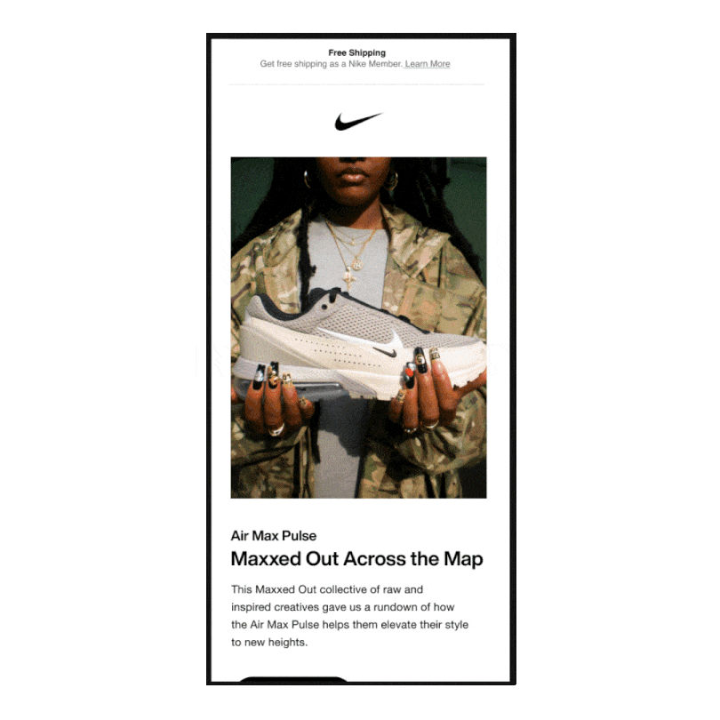 Nike Air Max email thread scrolling