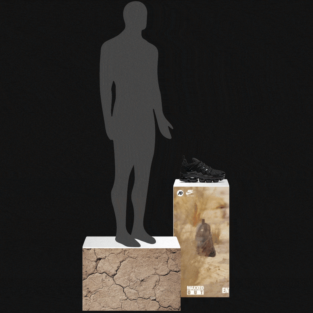 mannequin on top of podium with shoe podium in the background