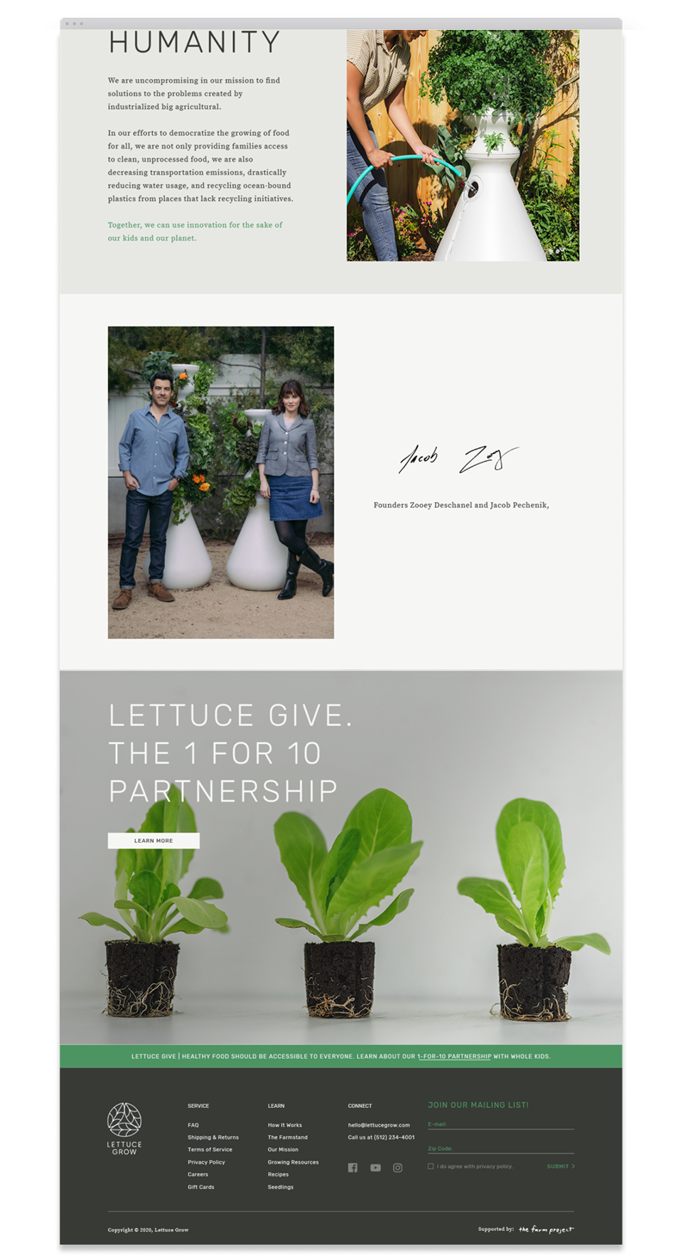 Lettuce Grow Mission page