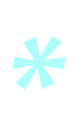 A blue asterisk symbol on a white background.
