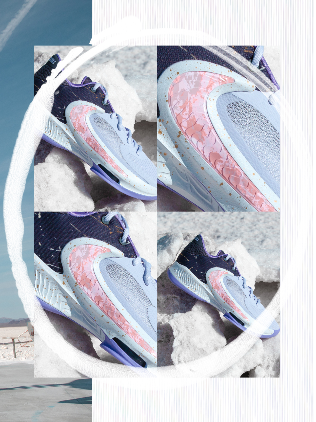 Close up collage of the Zoom Freak shoe