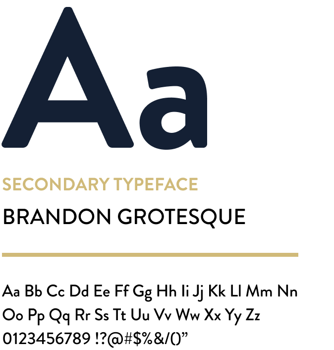 Secondary typeface in Brandon Grotesque
