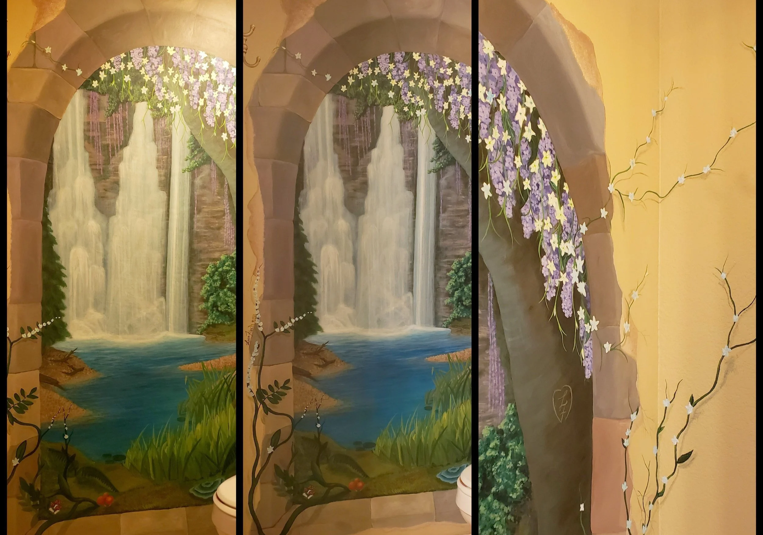 Trompe L'oeil Installation Mural - Triple Falls Oasis