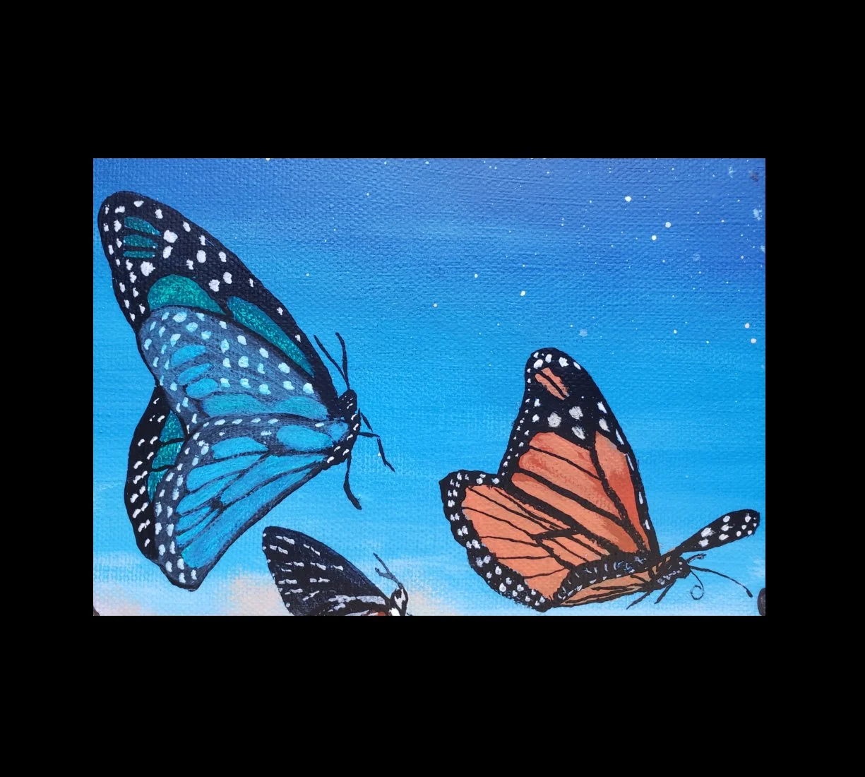 Butterflies Up There orange and blue monarchs.jpg