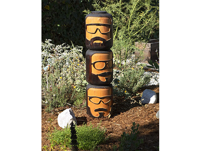   Kagan Taylor & Justin Rice      |      Instagram   

   Hot Heads  
Torched Douglas Fir
 3@ 13 x 13 x 19 inches
 