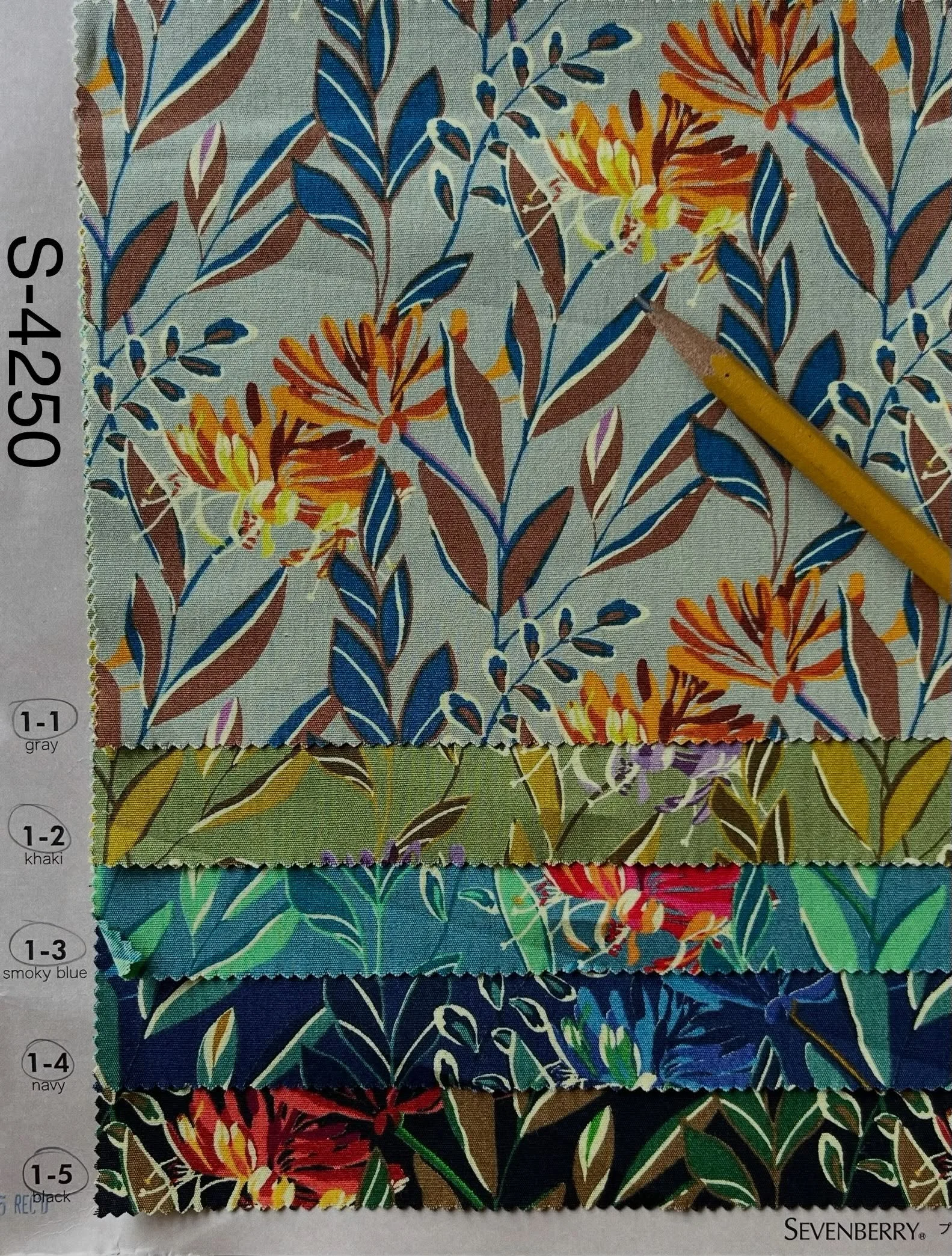 If you see it here it&rsquo;s in stock and ready to ship. Floral &ldquo;puana&rdquo; bringing in the tropical lushness. ➡️ On snappy cotton broadcloth base fabric. From Sevenberry. ➡️ 
&bull;
&bull;
#orimonoimportsquiltingcottons #orimonoimportsflora