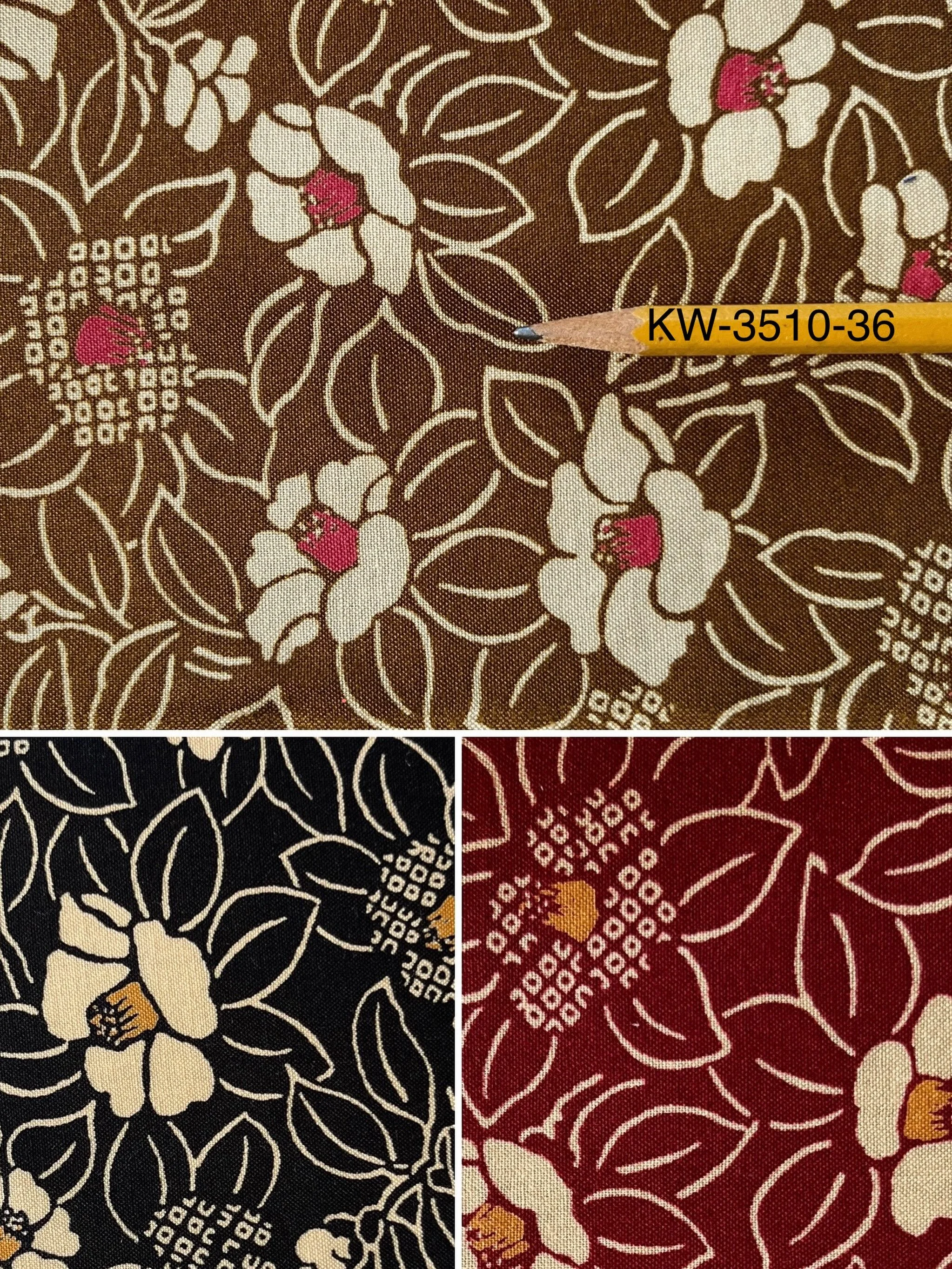 Traditional floral camellia print. Colors: caramel, red, black. Cotton sheeting from Kurenai.
&bull;
&bull;
#orimonoimportsflorals #orimonoimportsquiltingcottons #traditionaljapanese