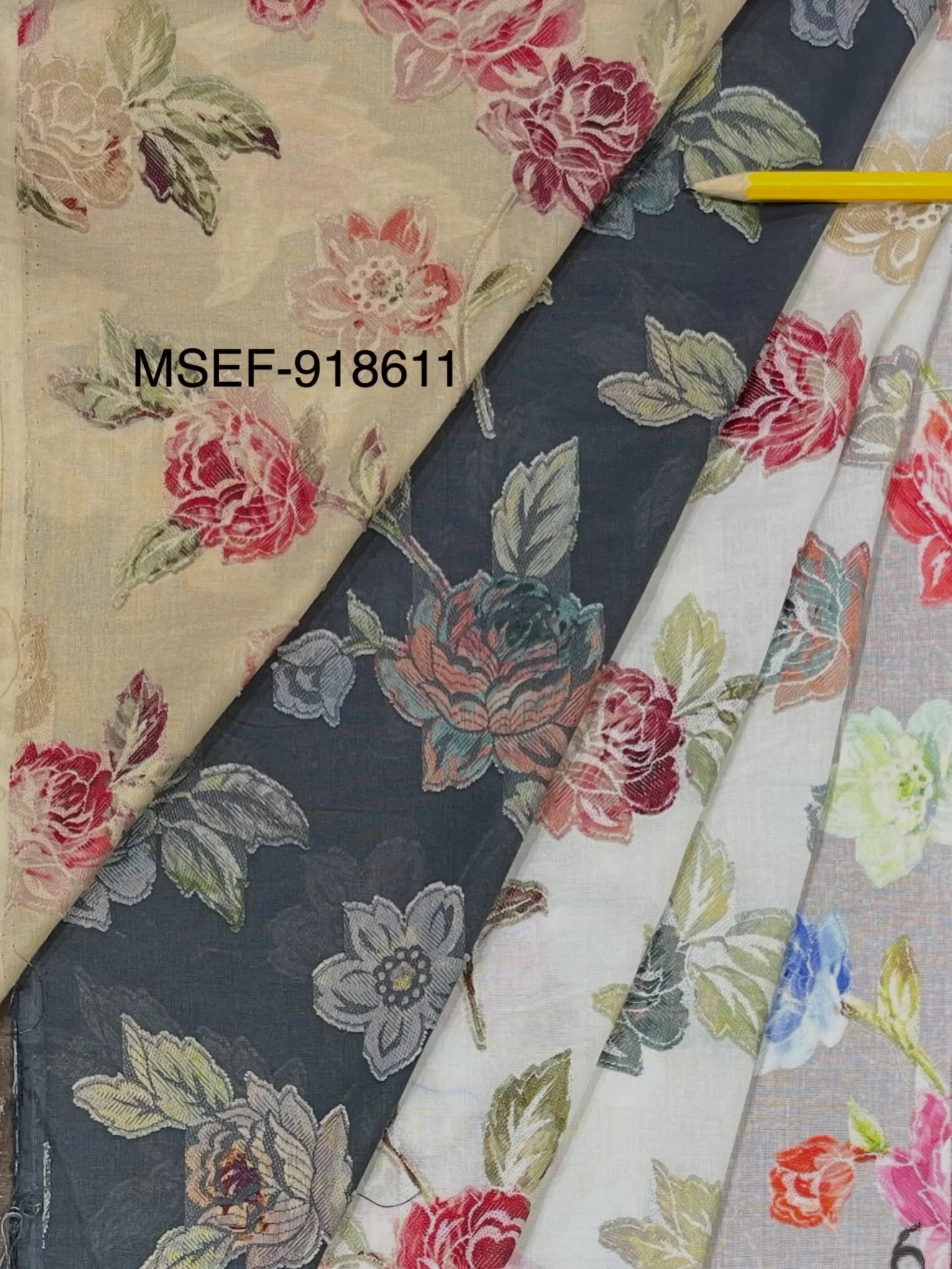 A unique fabric from Yuwa. Cotton gauzy base fabric embossed with digital print polyester roses. In stock now, multiple colorways. See slide 2 for an idea of the sheerness of the base cloth.
&bull;
&bull;
#yuwafabric #orimonoimportsgarmentfabric #ori